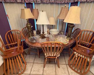 Table and lamps