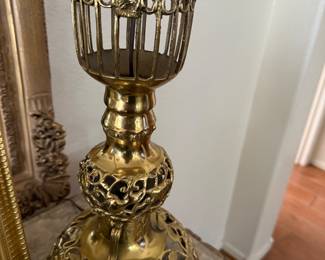 Vtg gold tone tall lamps