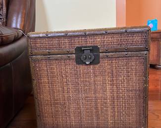 Wicker trunk side table