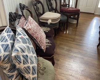 Antique needlepoint chairs