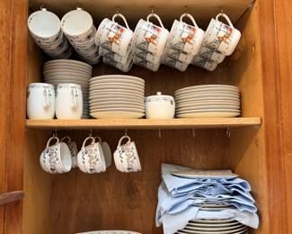Village Christmas by Royal Worchester 12 place settings + some extra dinner plates, mugs, serving pieces, cream/sugar. Price $1000