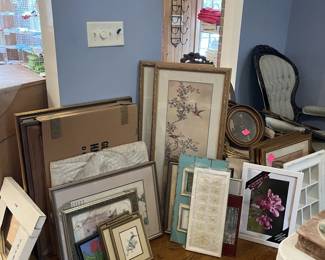Original and reprint framed artwork. Prices vary.