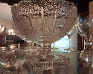 CZECH CUT CRYSTAL FOOTED BOWL