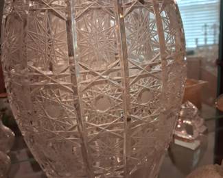 CZECH CUT CRYSTAL FOOTED VASE