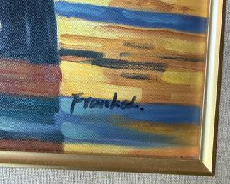 Oil painting by Frankel depicting Jack Vettriano's "The Singing Butler"