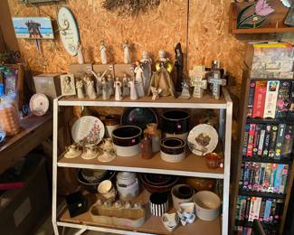 Willow tree & antique crocks 