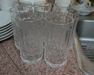 Cristal d'Arques Durand ~ Highball glasses ~ Longchamp pattern