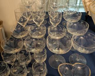 Princess House Heritage pattern etched crystal
