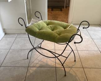Hollywood Regency style vanity bench