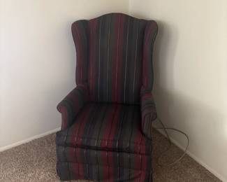 Vintage skirted wingback chair