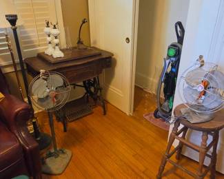 Sewing machine and vintage fans