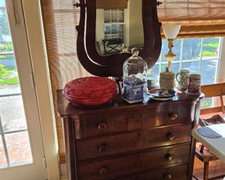 19th century American empire dresser and mirror