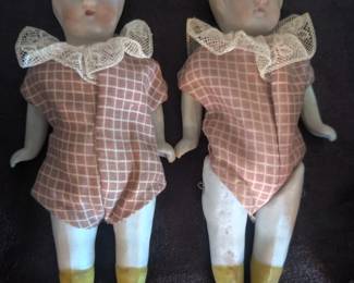 ceramic small twin dolls