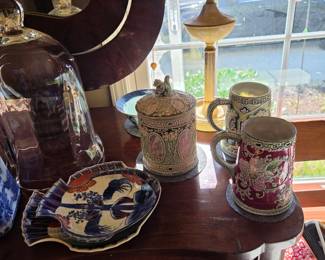 Trinket jar , Japanese fish plate