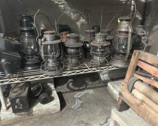 Antique train lanterns