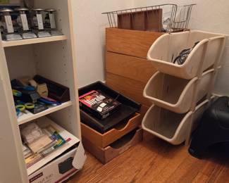 Office supplies and  bins