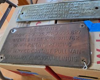 Antique cast iron railroad trust plate