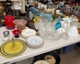 Fenton dishes , antique glass