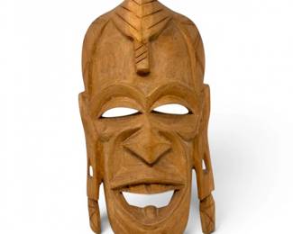 27 LargeHandCarvedWoodTribalStyleWallMask
