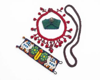 137 MulticolorBeadedAccessorieswNecklaceHuicholStyleBracelet