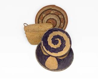29 NativeAmericanStyleCoiledBasketsSunburstPlacemats