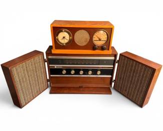 123 VintageGeneralElectricStereoRadioTabletopRadioSet
