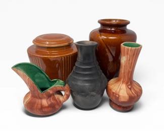 106 YellowstoneParkPotteryAssortedVintageCeramicVases