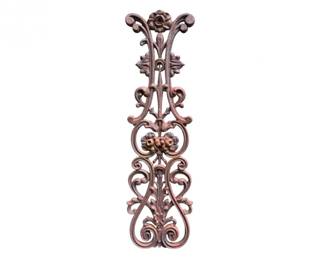 127 RusticCastIronFloralScrollWallDecorPanel