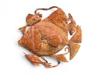 131 LargeHandcraftedRusticMetalFishWallSculptureSigned