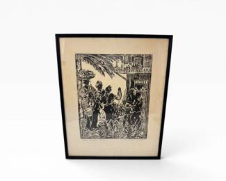 21 VintageSignedOutdoorMarketinPanamaPrintFramed