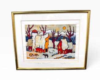 112 RuthVolkmannWinterFarmSignedFramedArtPrint