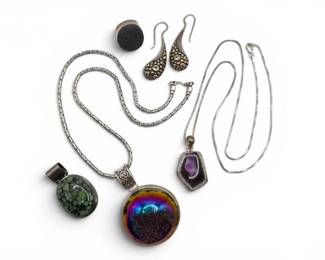 148 SterlingSilverGemstoneJewelryEarringsNecklacesPendants