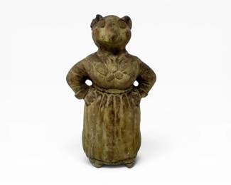 50 VintageMouseLadyCementGardenStatueFigure