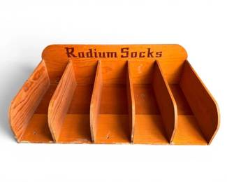 125 VintageRadiumSocksWoodenStoreDisplayRack
