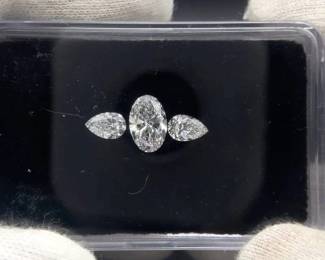 2.47 Carat Total Weight Lab-Grown Diamond Three-Stone Layout