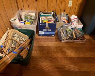 Lots of needlepoint yarn and supplies