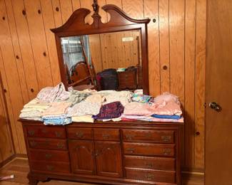Matching dresser with mirror