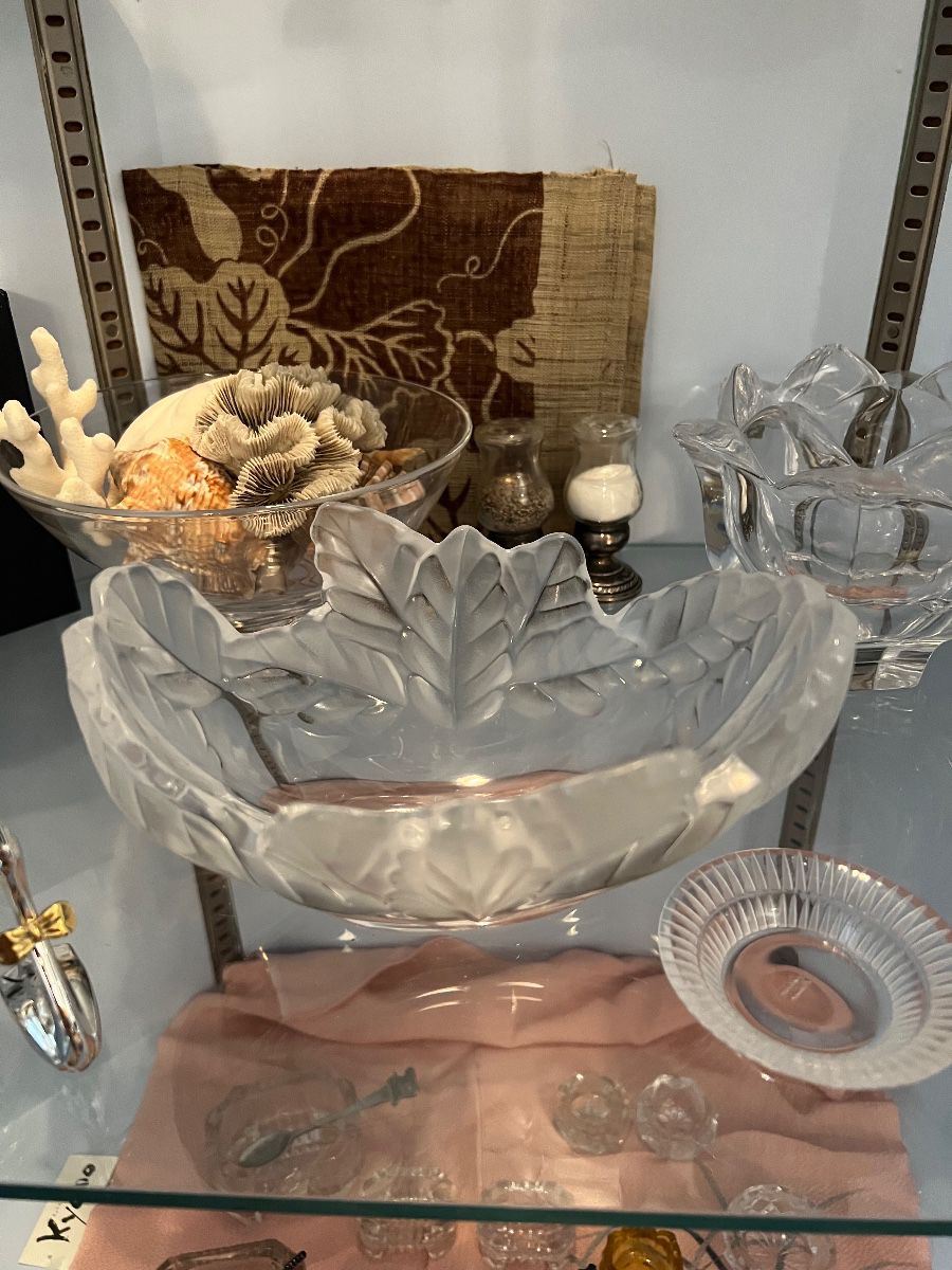 Lalique Bowl and Lalique butter dish