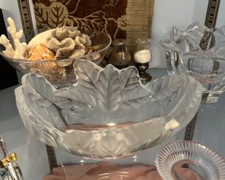 Lalique Bowl and Lalique butter dish