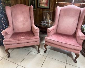 Pair of wingback chairs