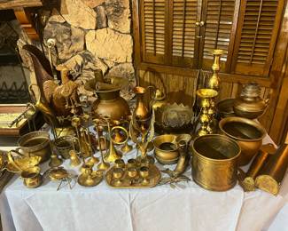 Collection of vintage brass