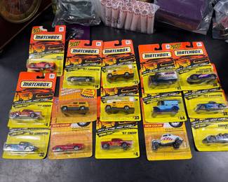 Collection of matchbox cars from the 1990s
