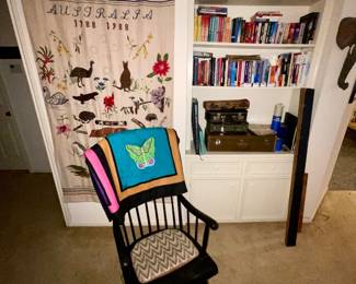 Books, rocking chair