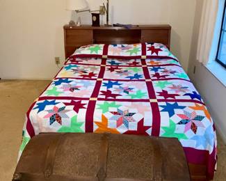 Vintage trunk, bed and quilt
