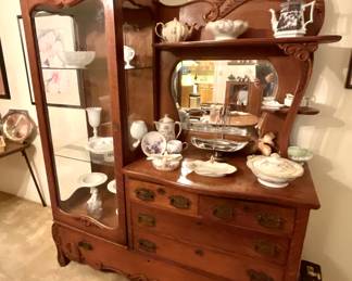Beautiful antique curio buffet