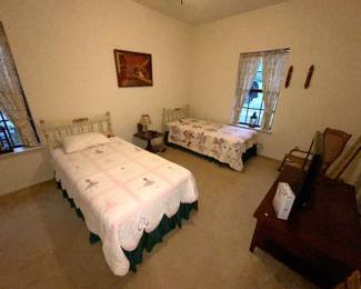 Vintage beds and quilt