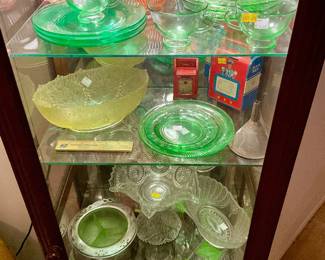 Vintage Depression, Uranium glass, vintage toys