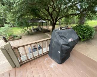 Gas grill , patio set