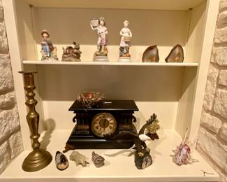 Antique mantle clock etc