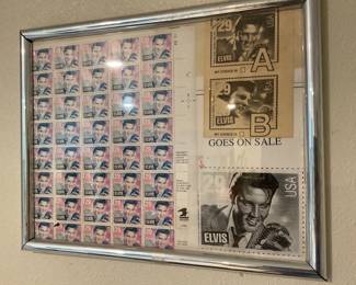 Plate of Elvis stamps